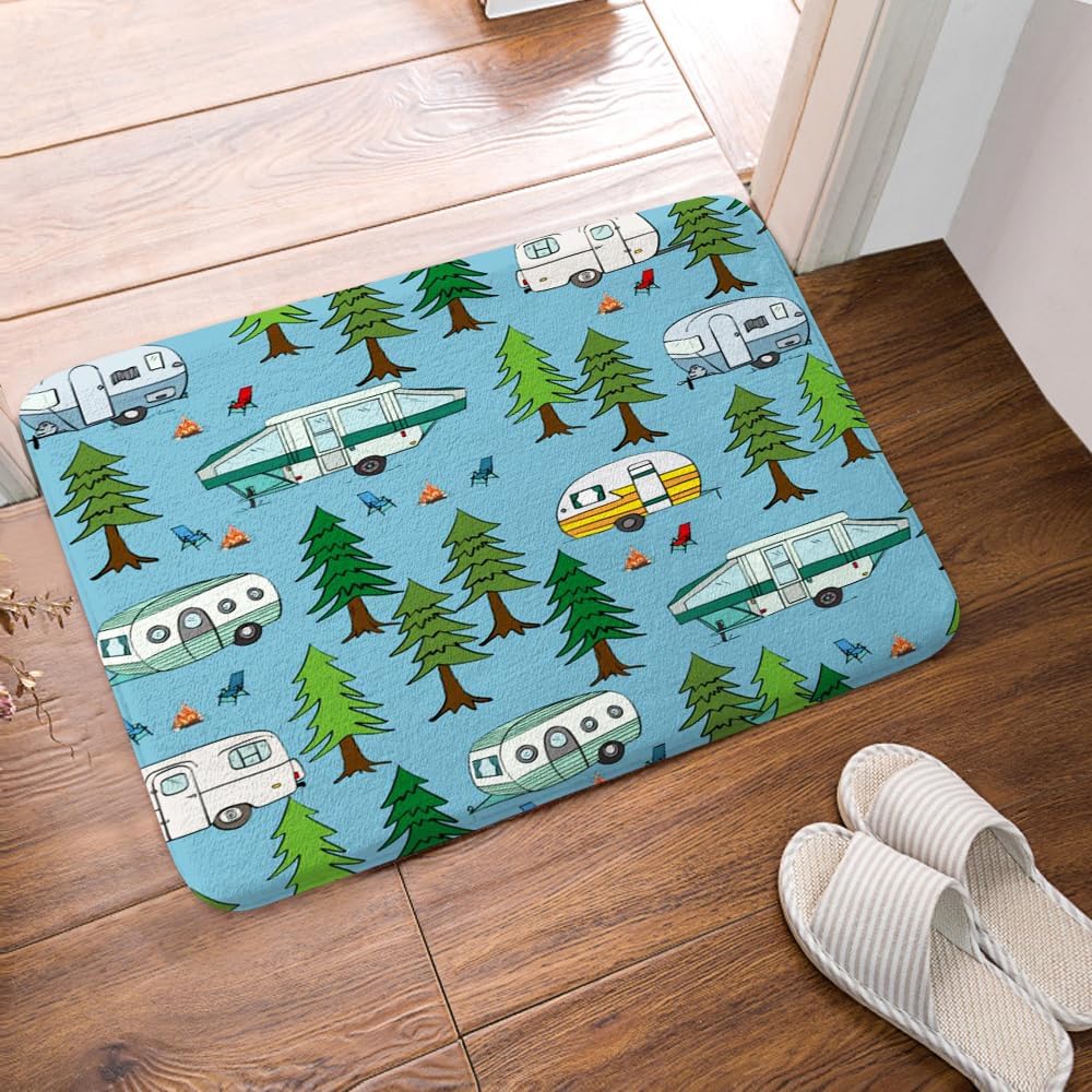 JAWO Camper Bath Mat 16X24 Non-Slip Microfiber
