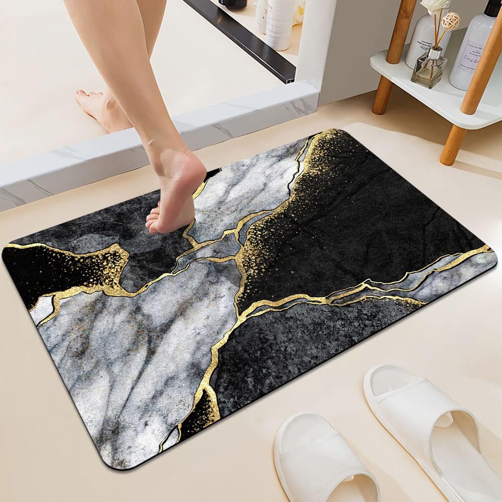 DJSOK Bath Mat Rug 16x24 Non-Slip Quick Drying