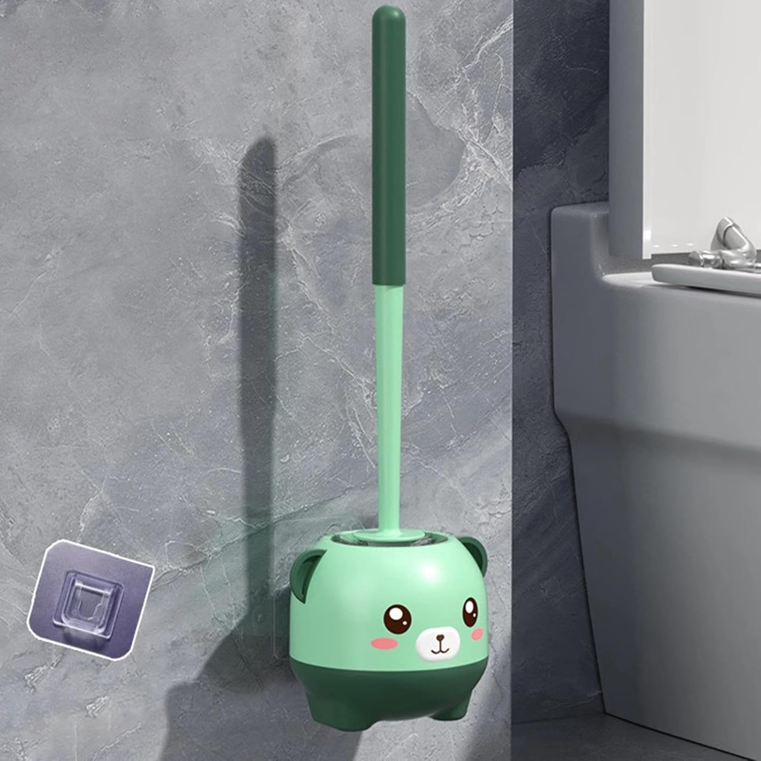 Cute Bear Toilet Brush Set with Holder 1