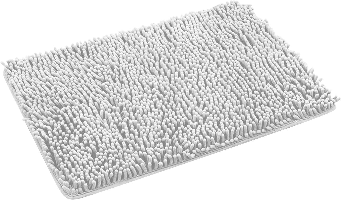 KELINFONG Black Non-Slip Microfiber Bath Mat