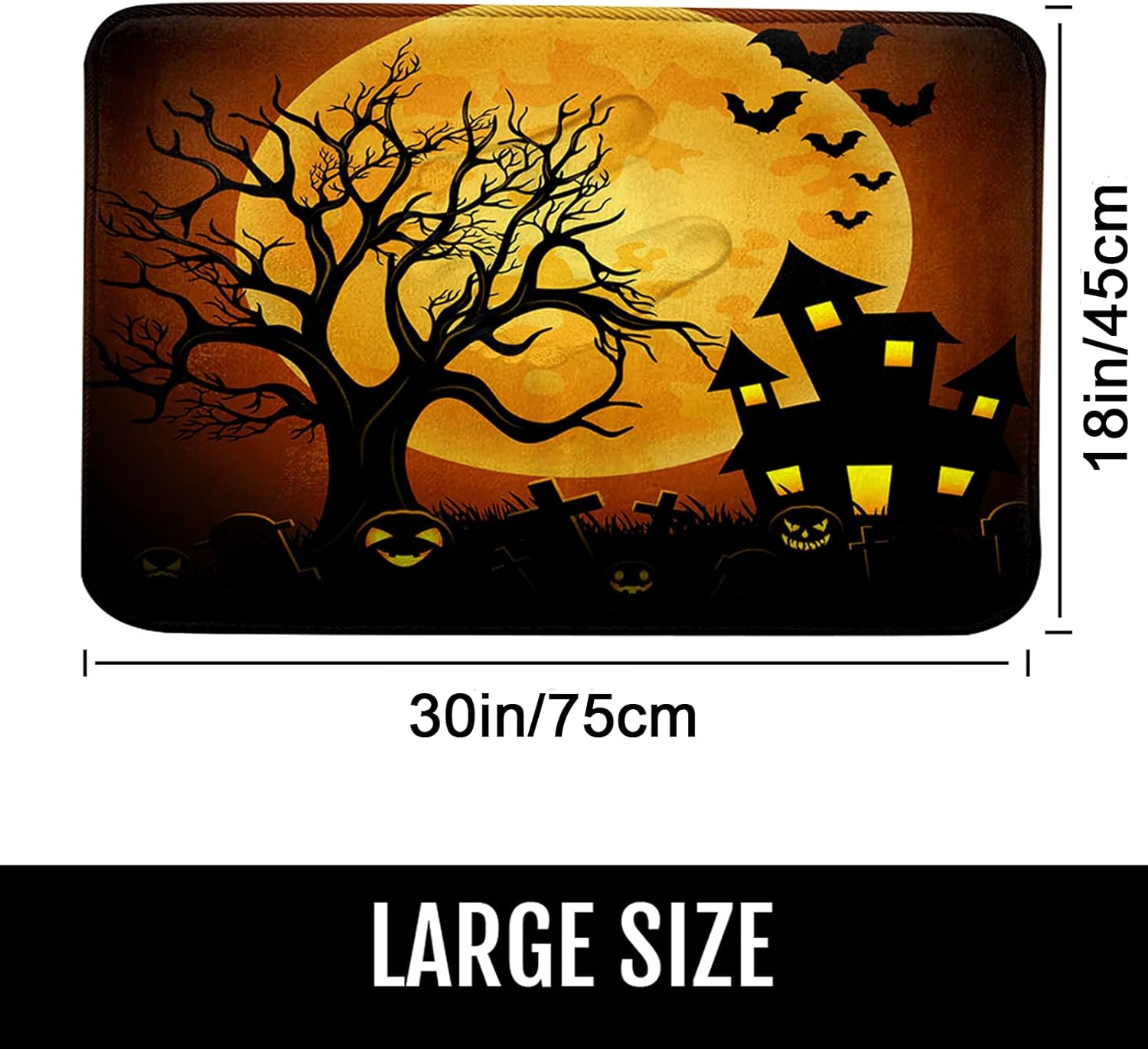 Britimes Halloween Bath Mat 18x30 Inches Non-Slip