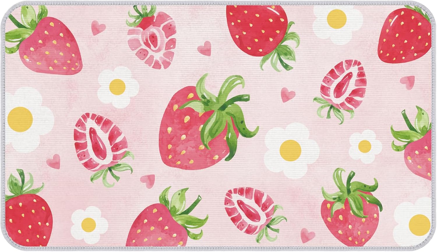 Cute Strawberry Bath Mat for Bathroom Decor