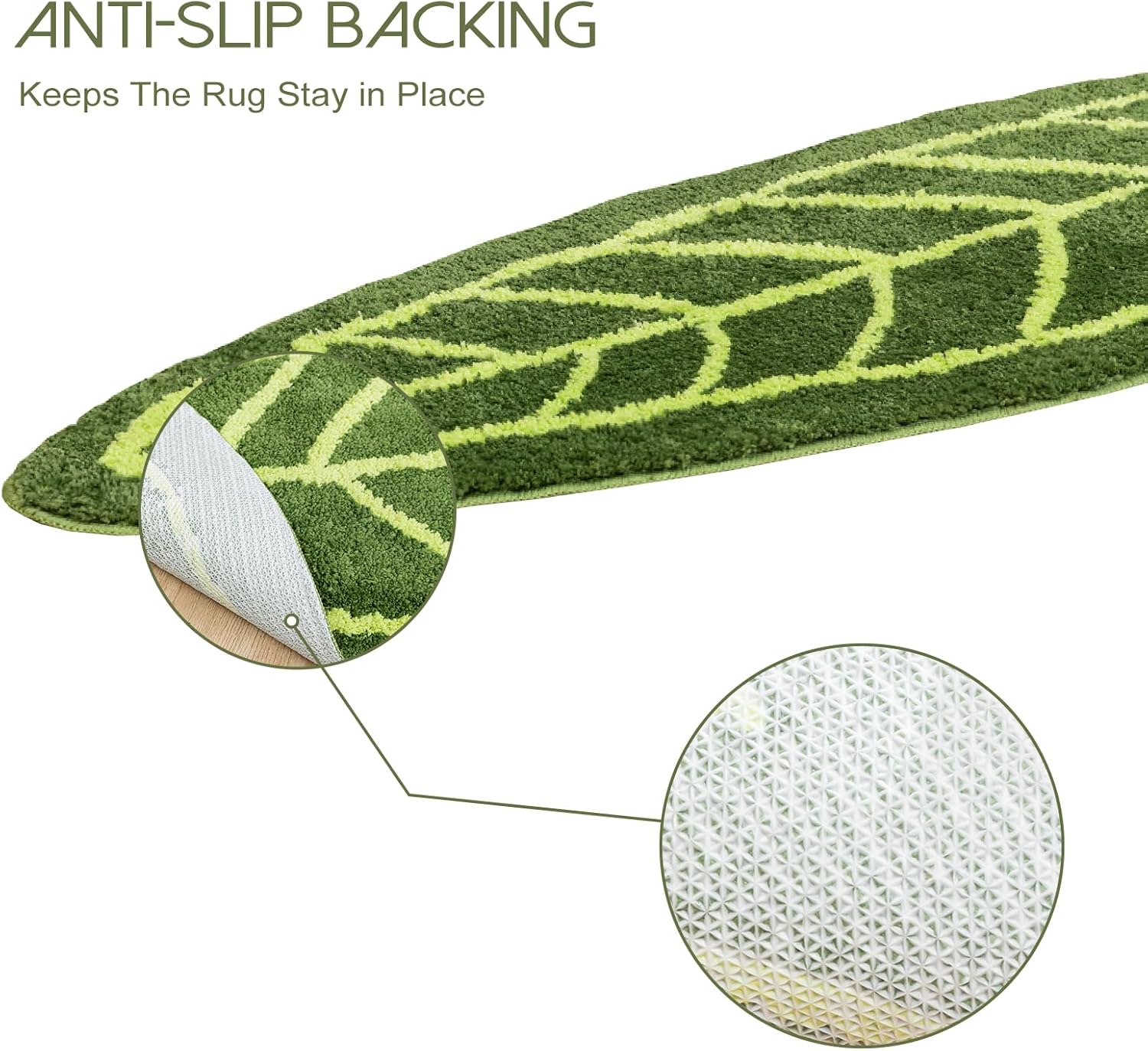 Sisher Green Leaf Bath Mat 46x18