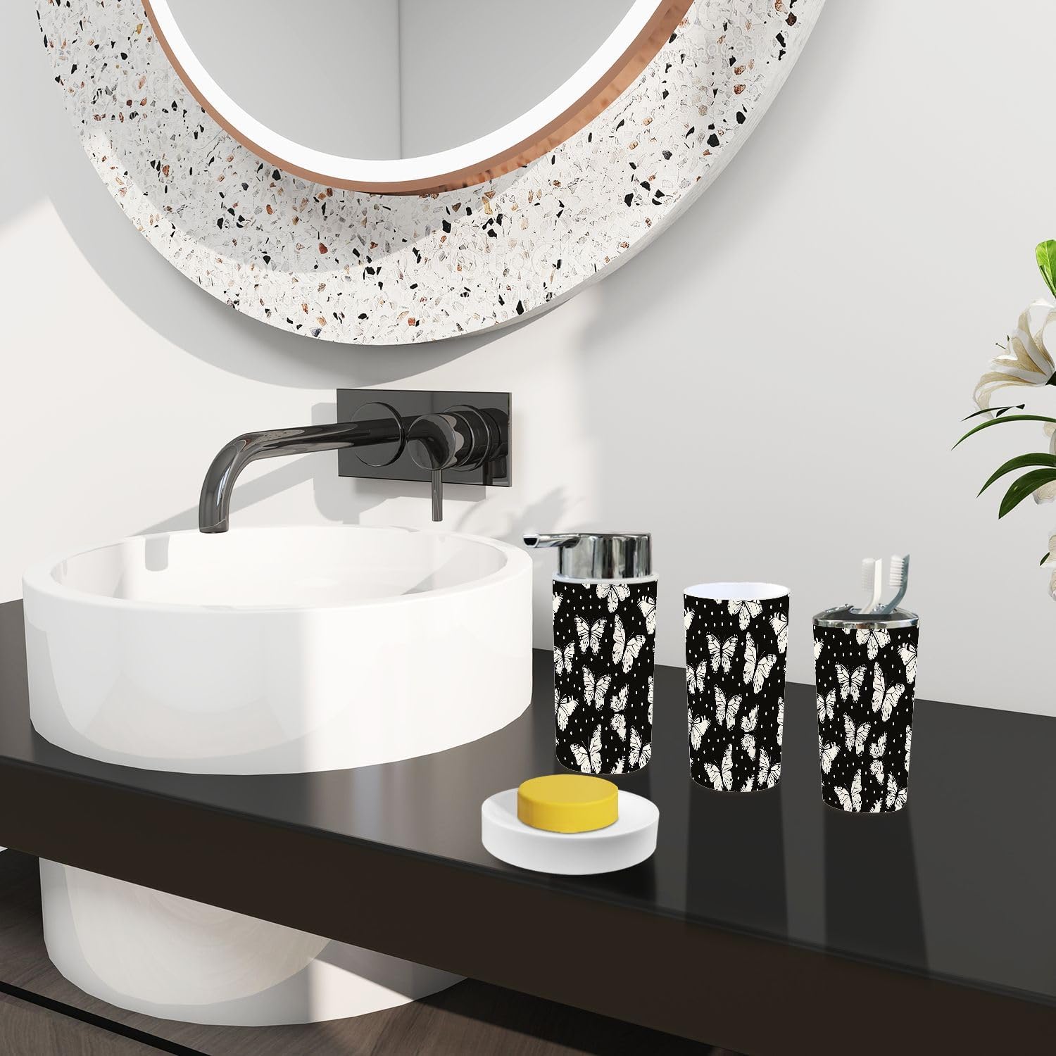 TRANQDEHOM 6-Piece Boho Decorative Bathroom Accessory Set