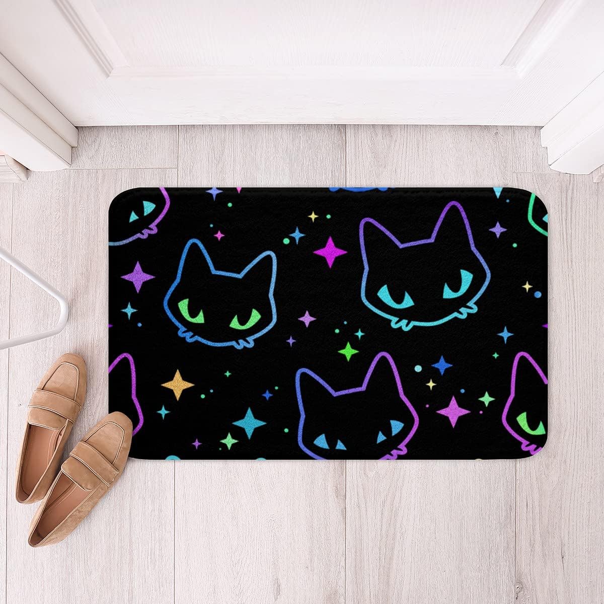 Neon Mushroom Bath Mat 24x16IN Kawaii Plush Decor
