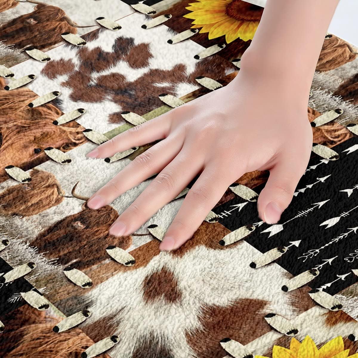 Highland Cow Bathroom Rug for Kids 16x24 Inches