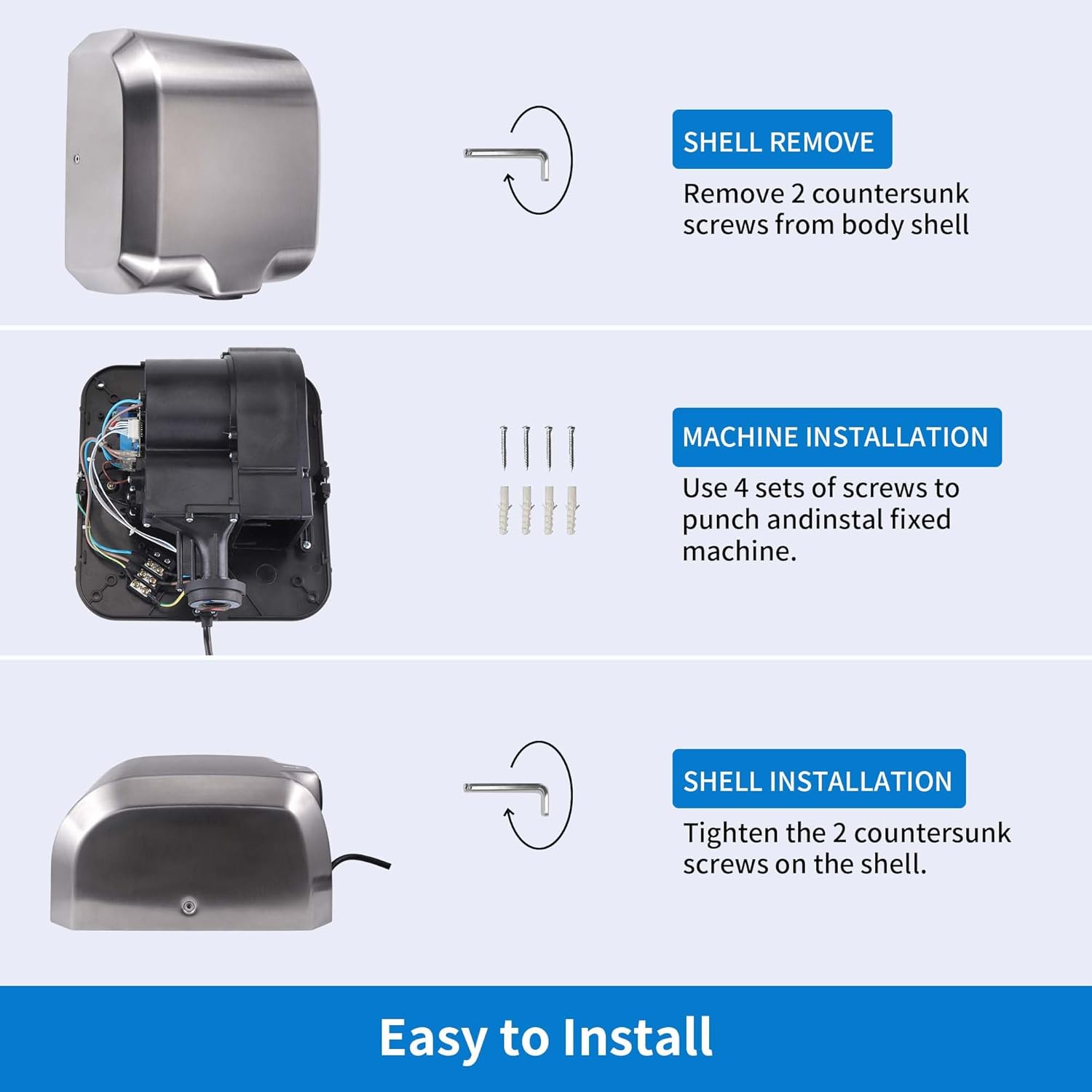 Goetland 1800W Stainless Steel Hand Dryer 1
