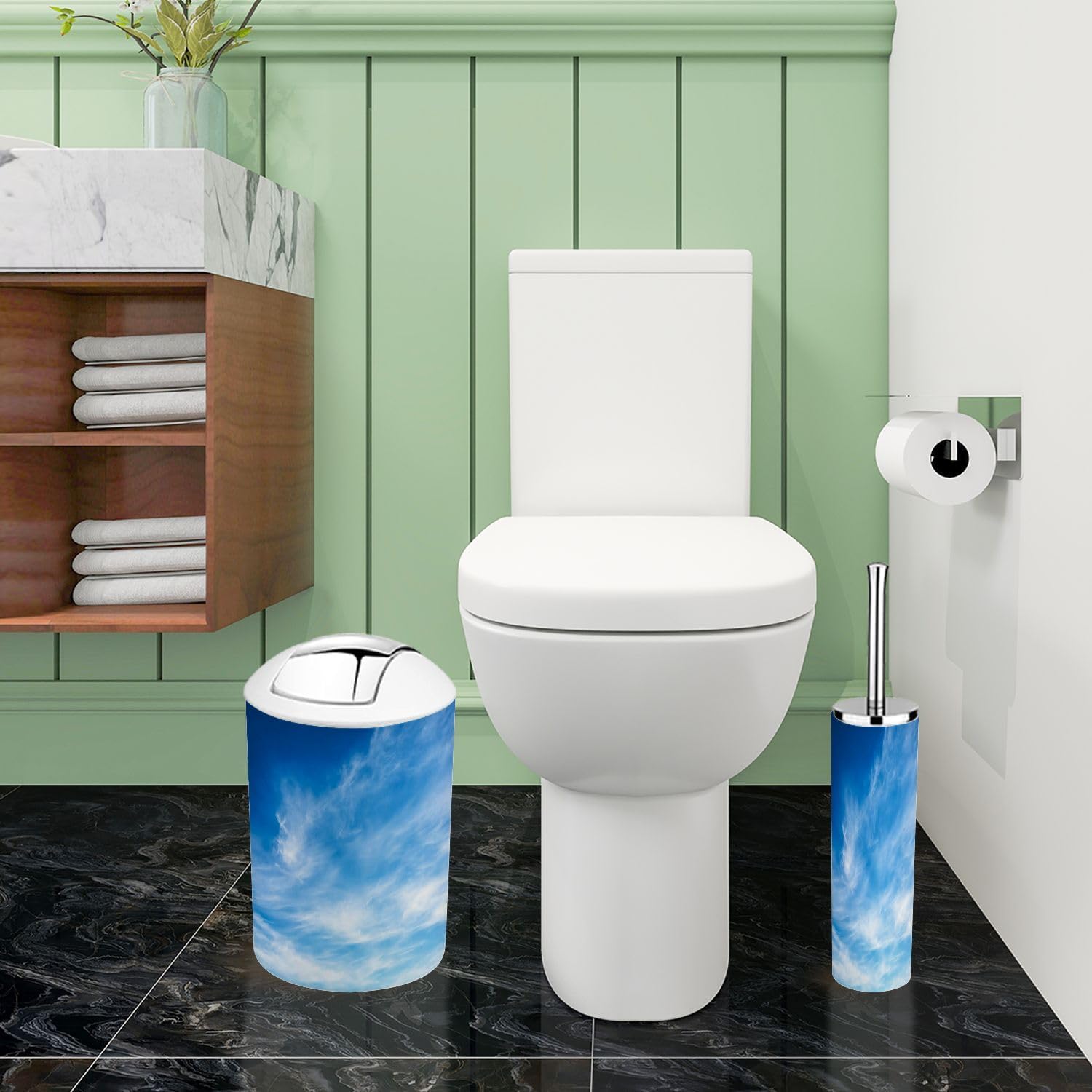 Boho Clouds Bathroom Accessory Set 6 Piece