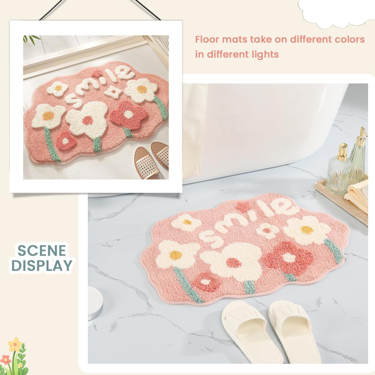 Loismood Flowers Absorbent Bath Rug