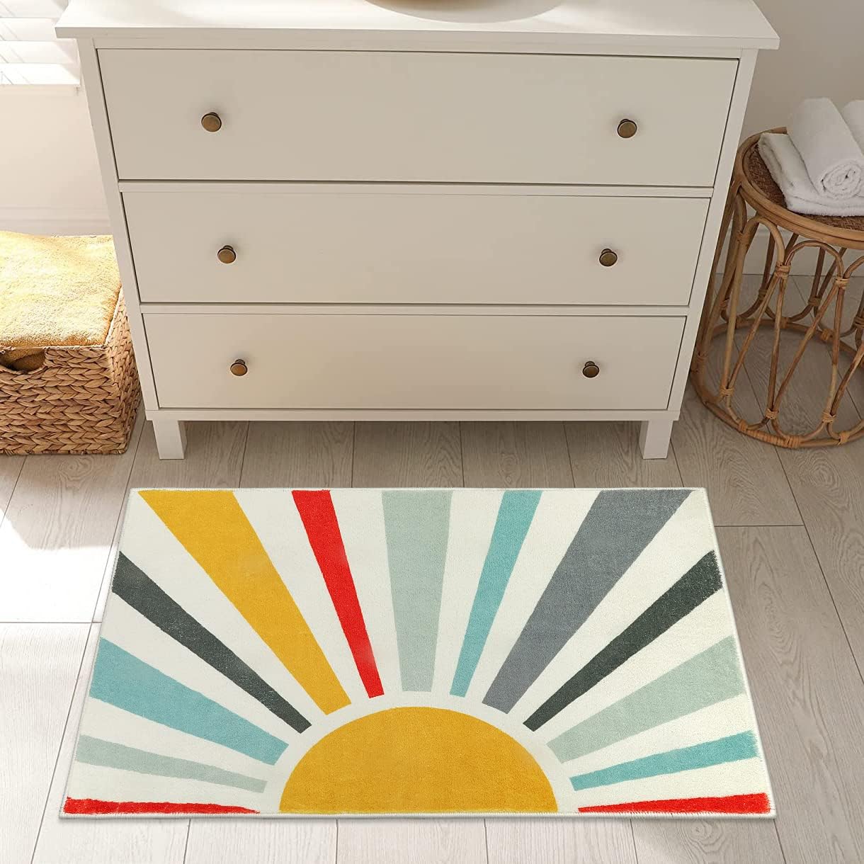 Uphome Boho Bath Rug Velvet Non-Slip Soft 20x31 Inch