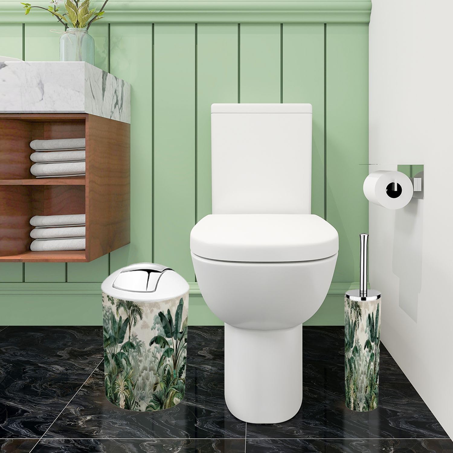 Boho Jungle Bathroom Accessory Set 6 Piece 1