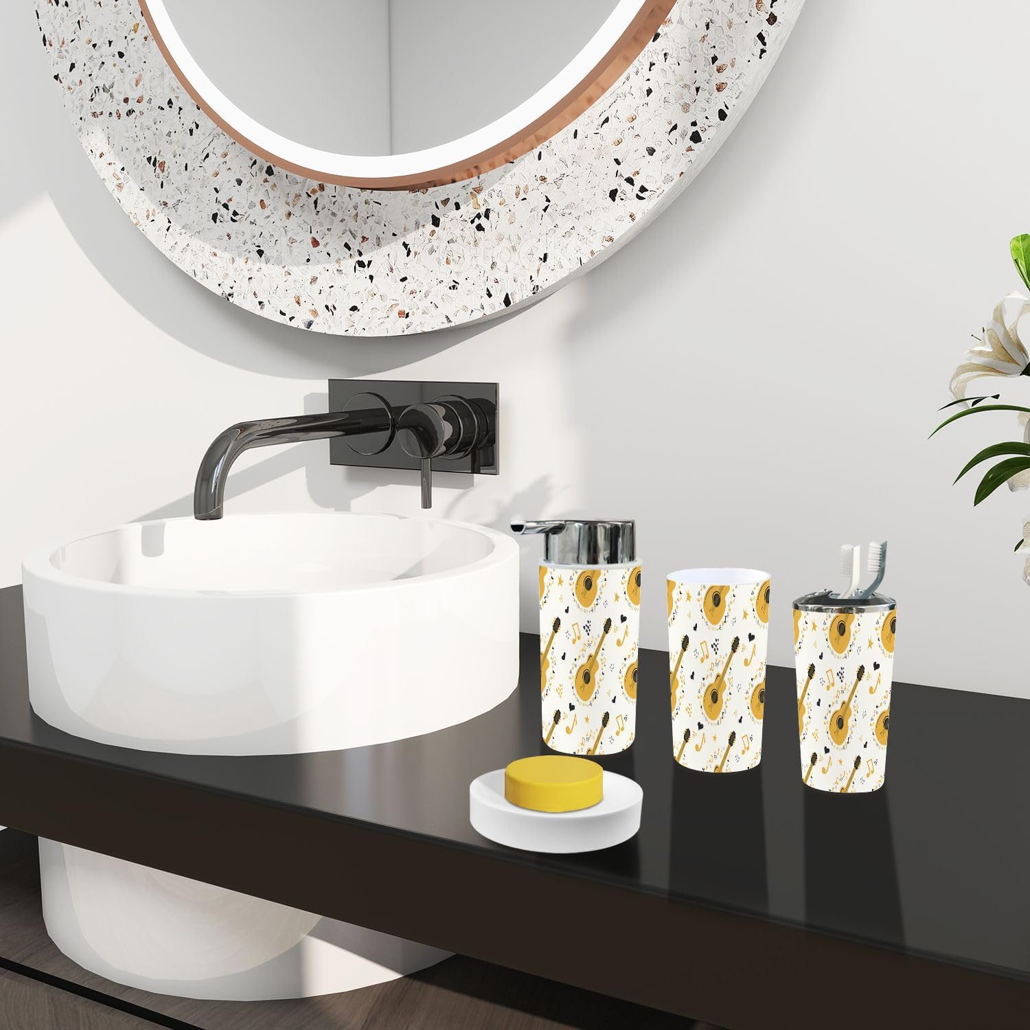 Boho Musical Bathroom Accessory Set 6 Piece