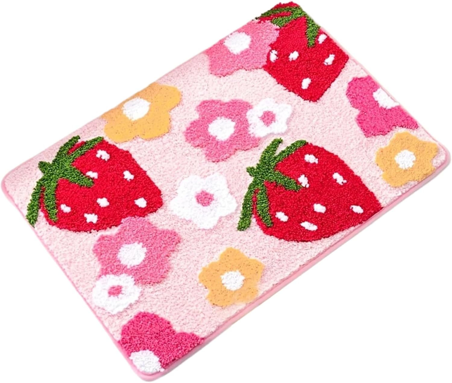 Eioflia 16x24 Non-Slip Strawberry Bath Mat