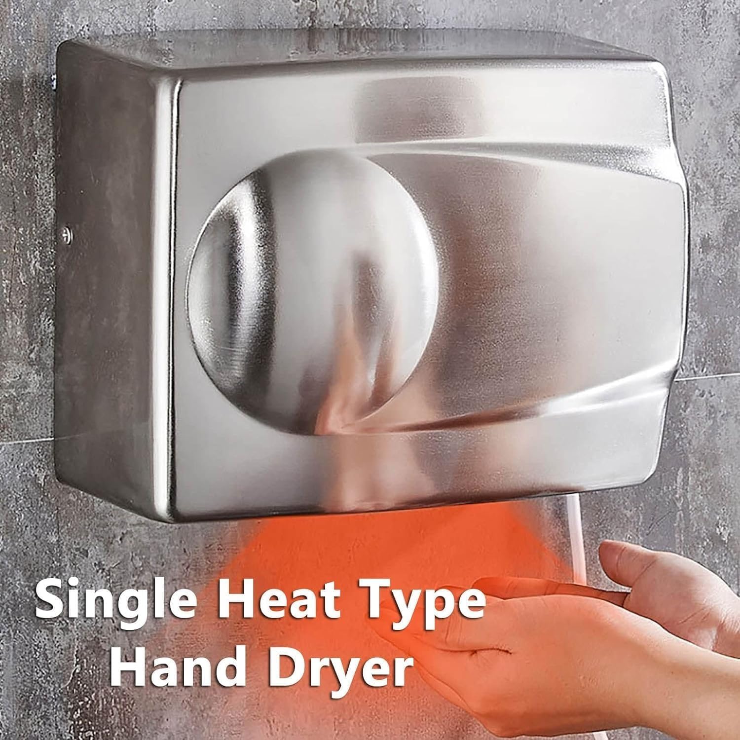 QIANMEI Heavy-Duty Stainless Steel Hand Dryer 1500W Automatic Sensor