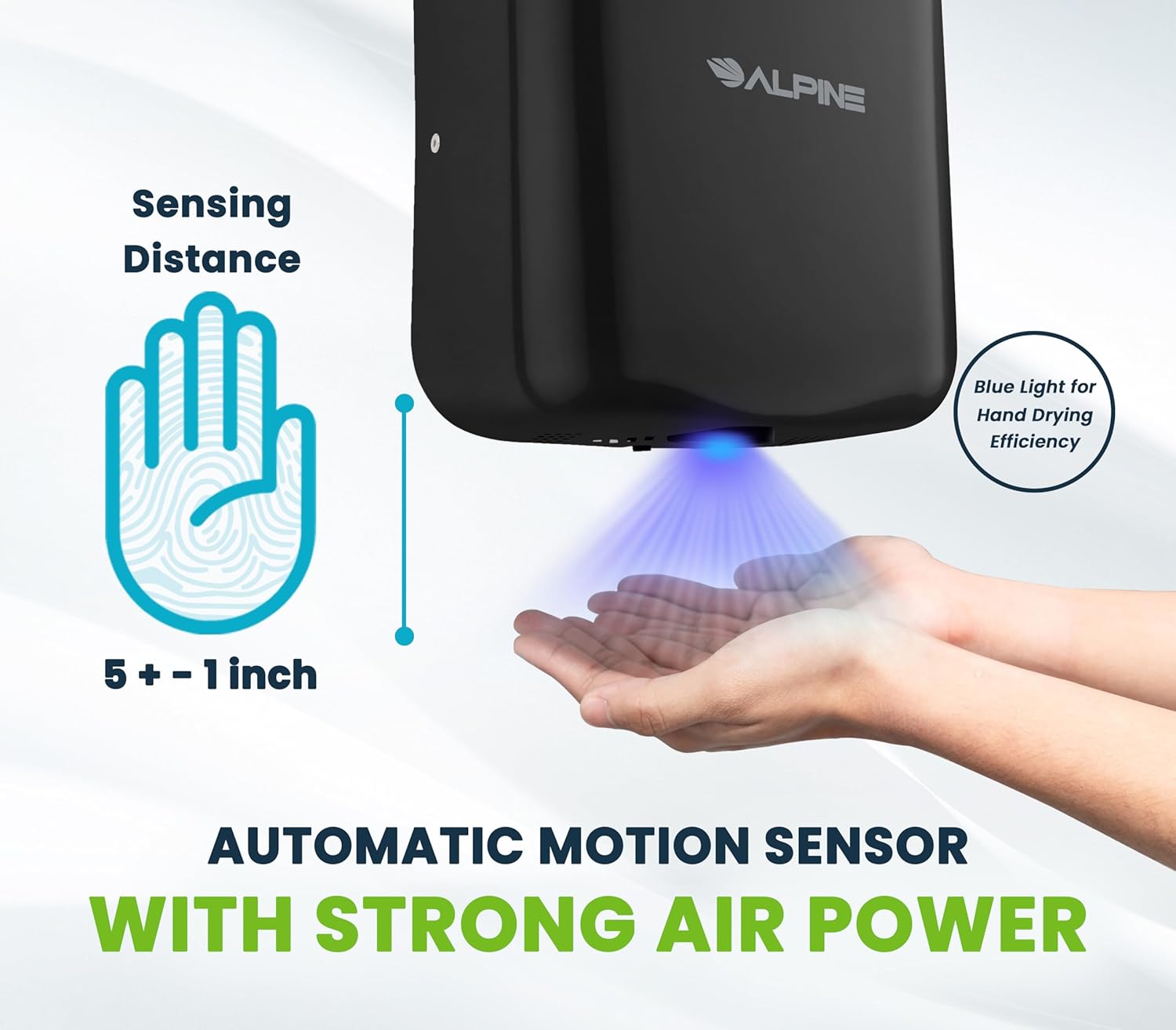 Alpine Hand Dryers 2 Pack High Speed 110-120V Stainless Steel ADA Compliant