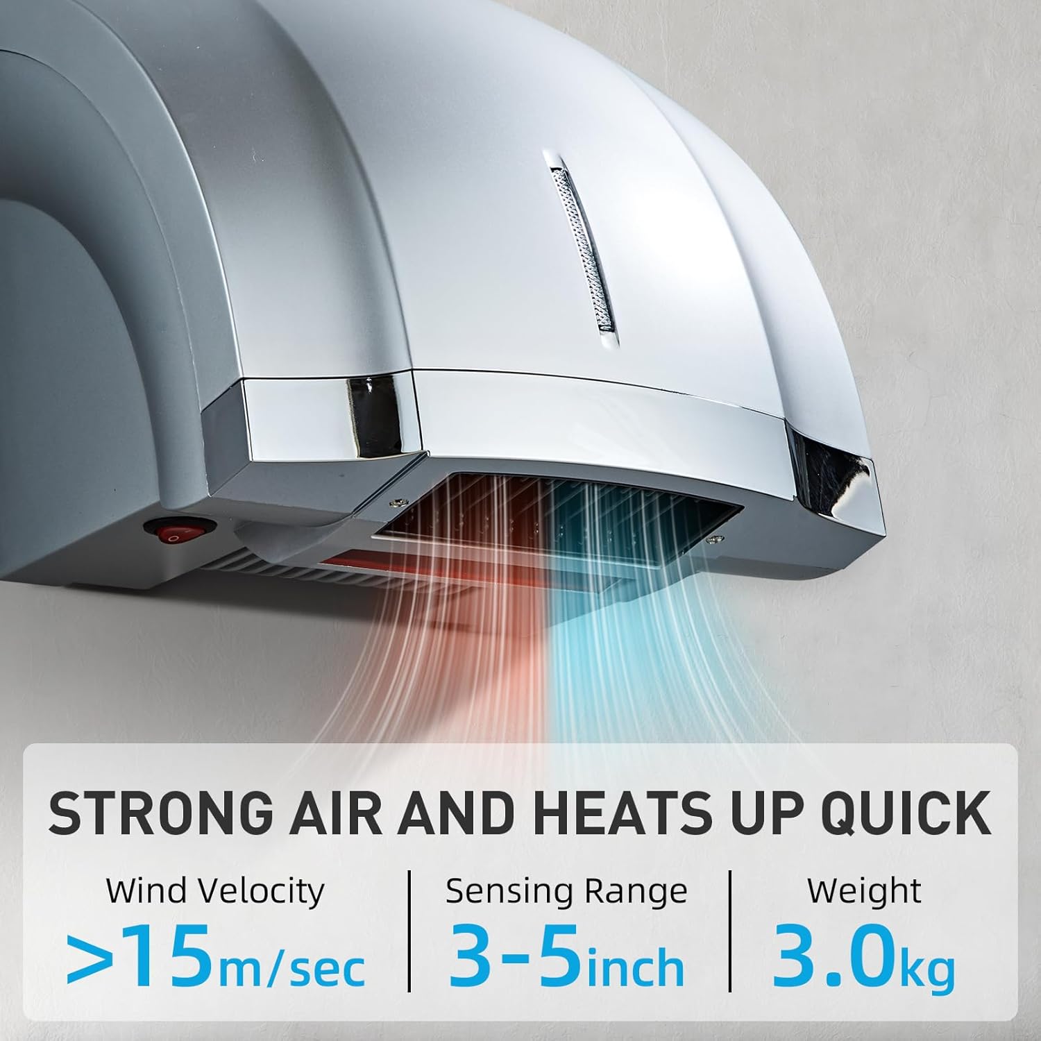 LUXICE Electric Hand Dryer - Automatic Silver LX-1003