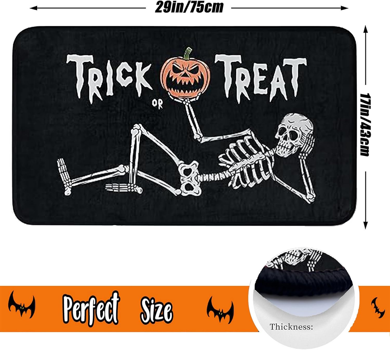Yayumi Halloween Bath Mat 17x29 Inch
