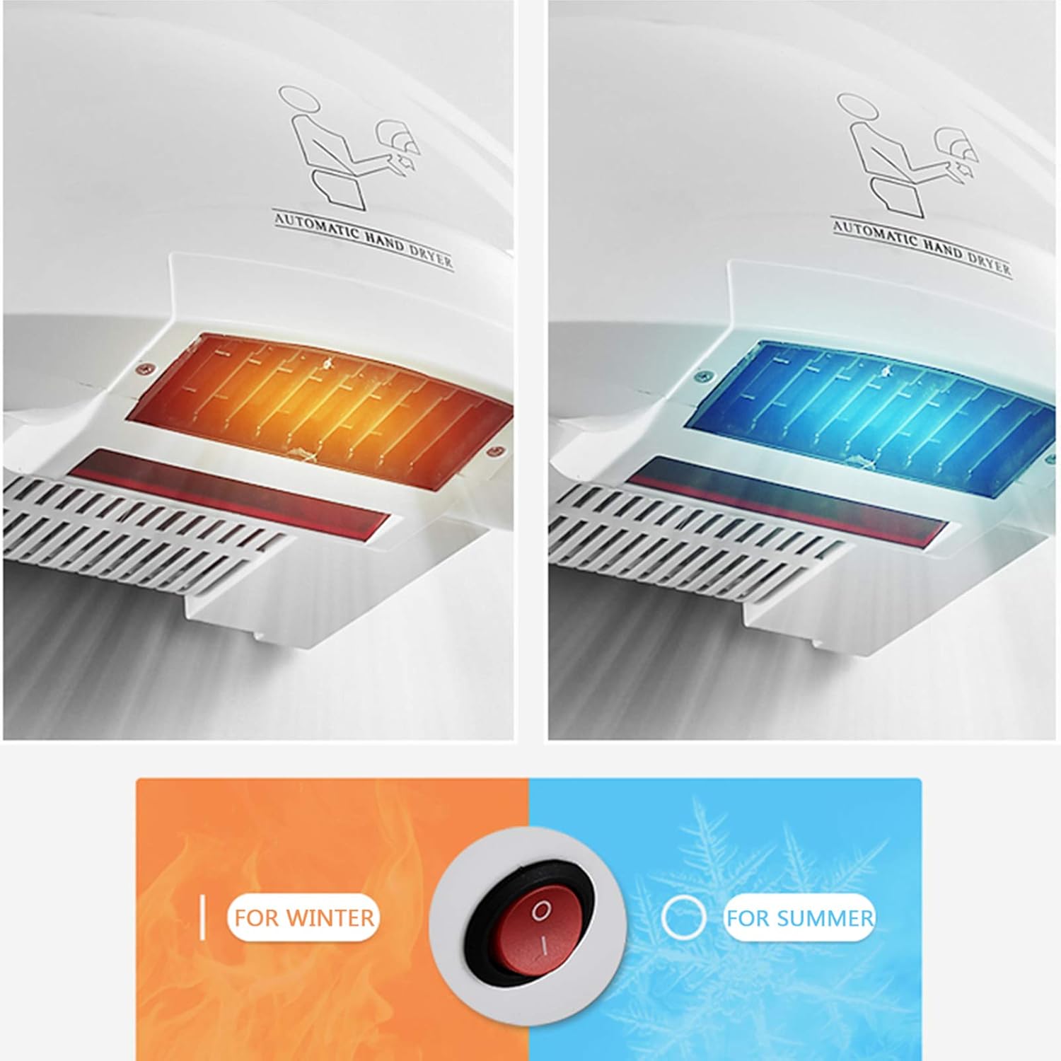 Commercial Touchless Hand Dryer 1800W High Speed Wall Mounted