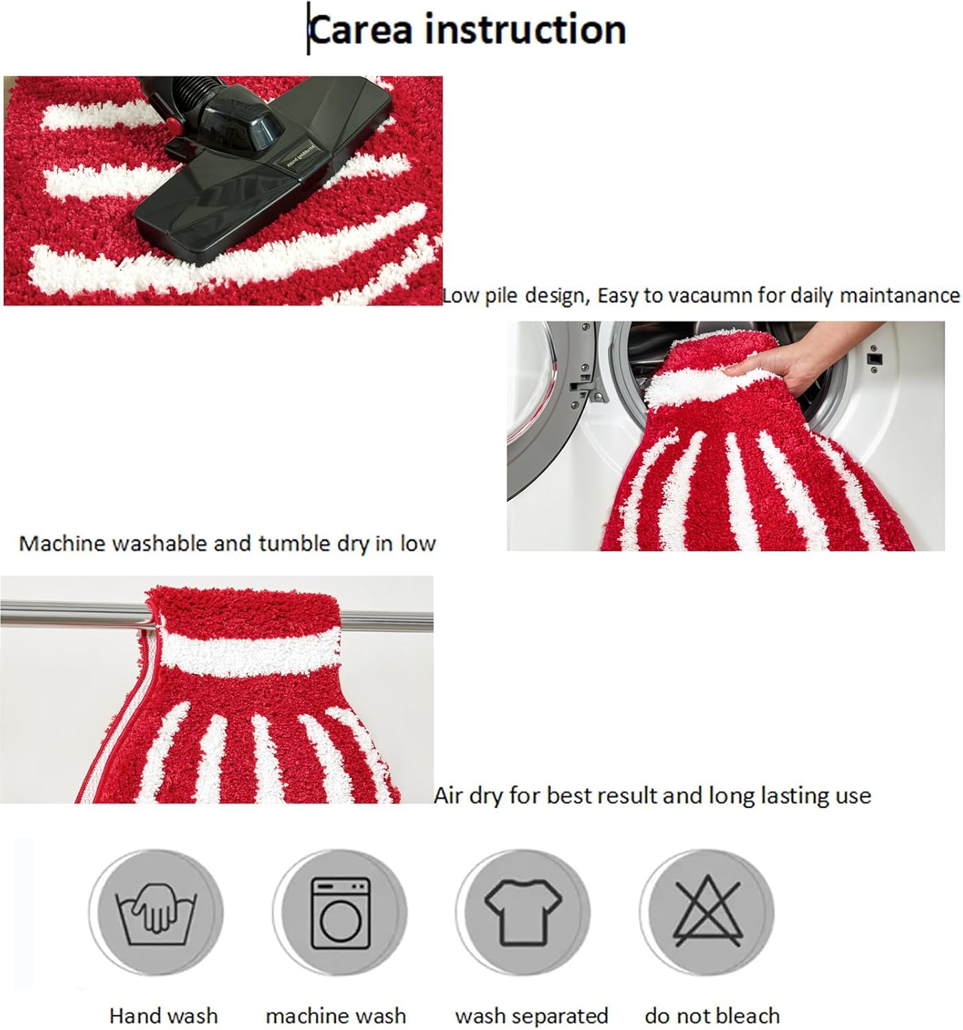 Aldopein Red Bowtie Kids Bath Mat Non Slip