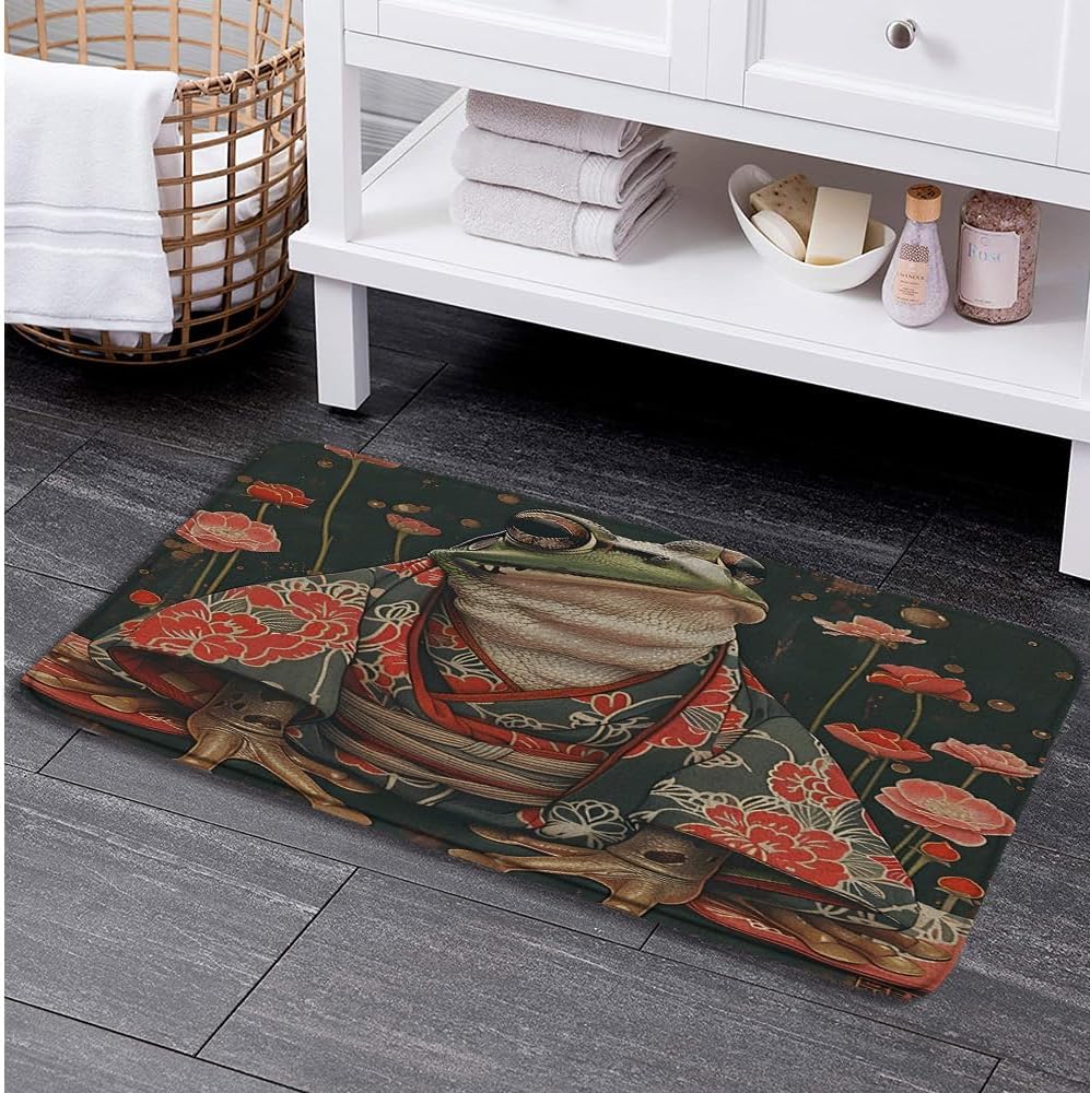 Funny Frog Bath Mat with Kimono Design 1