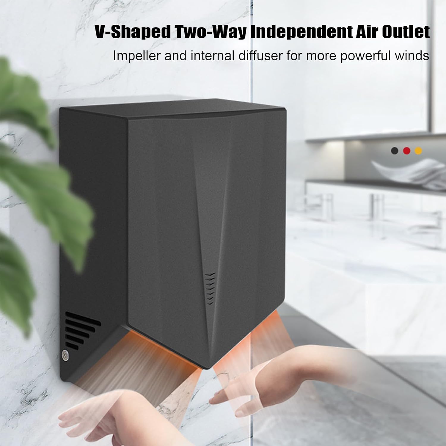 JIXDILO High-Speed Automatic Hand Dryer Black 235x144x39cm