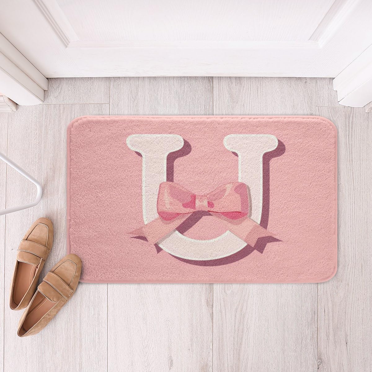 Jejeloiu Kawaii Pink Bow Bath Mats 16x24