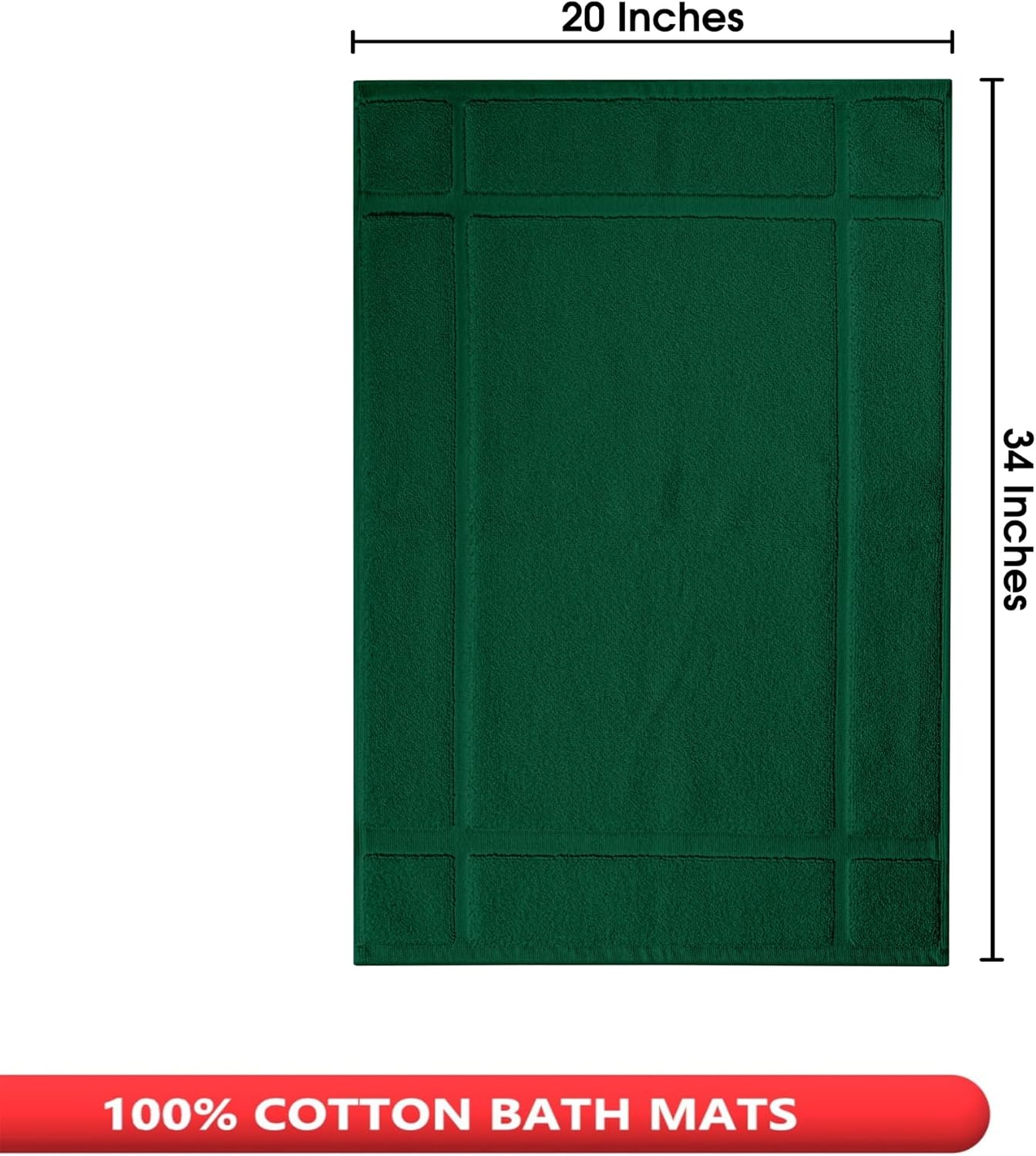 Ample Decor Thick Cotton Bath Mats Set of 2