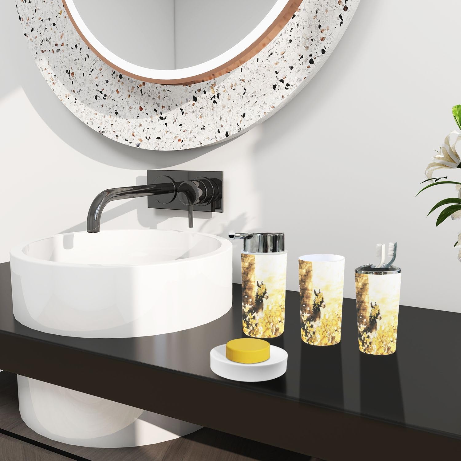 Boho Artistic Bathroom Accessory Set 6 Piece