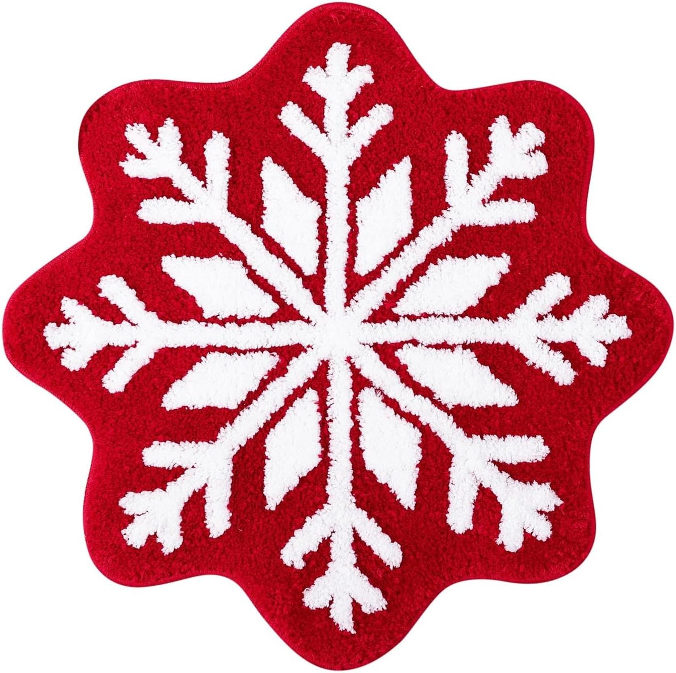 KELINFONG Snowflake Pattern Non-Slip Bath Mat 26x26 Inch
