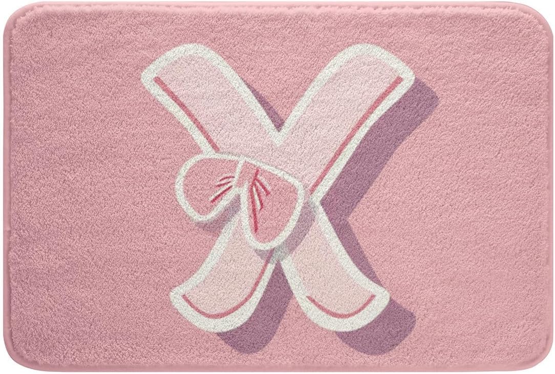 jejeloiu Dreamy Bow Bath Mat 16x24 Kawaii Pink