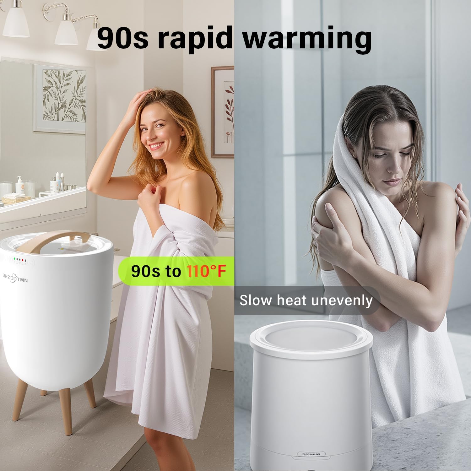 ORZDOTMN 20L Towel Warmer with Bluetooth Mood Lights