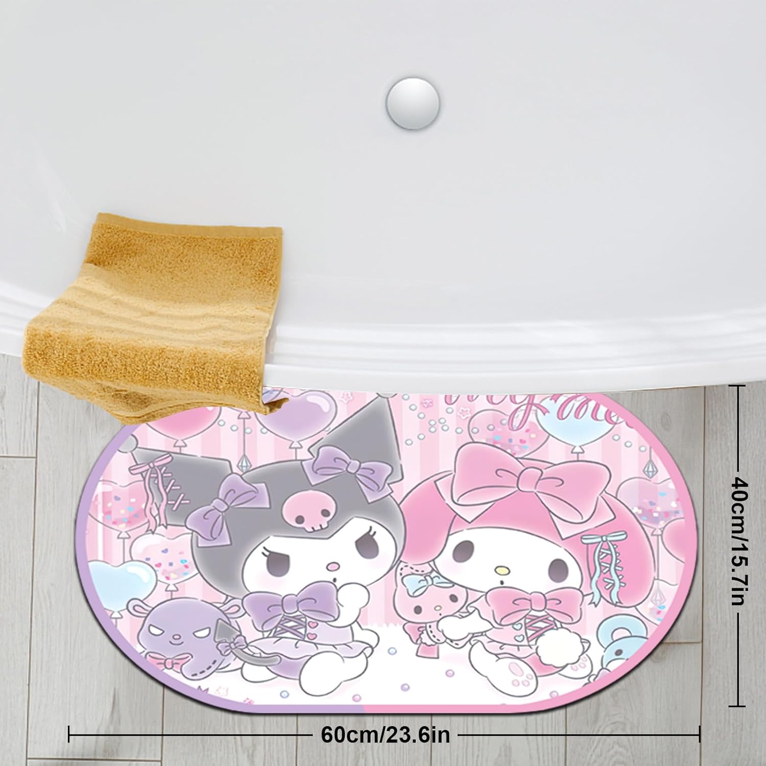Anime Cartoon Bath Mat 40x60cm Quick Dry