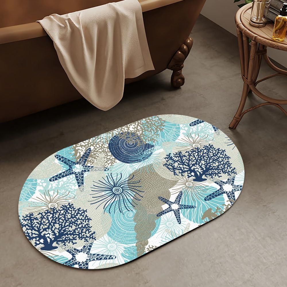 ZHUZHISHAN Quick Drying Bathroom Mat with Non-Slip Rubber Bottom