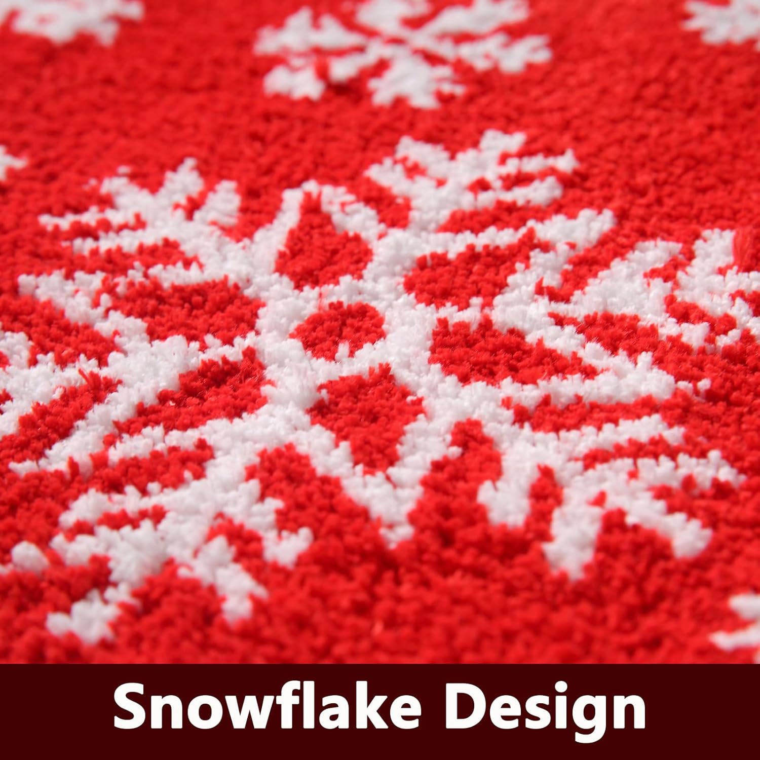 Whoohoohome Christmas Snowflake Bath Mat 32x20 Inches