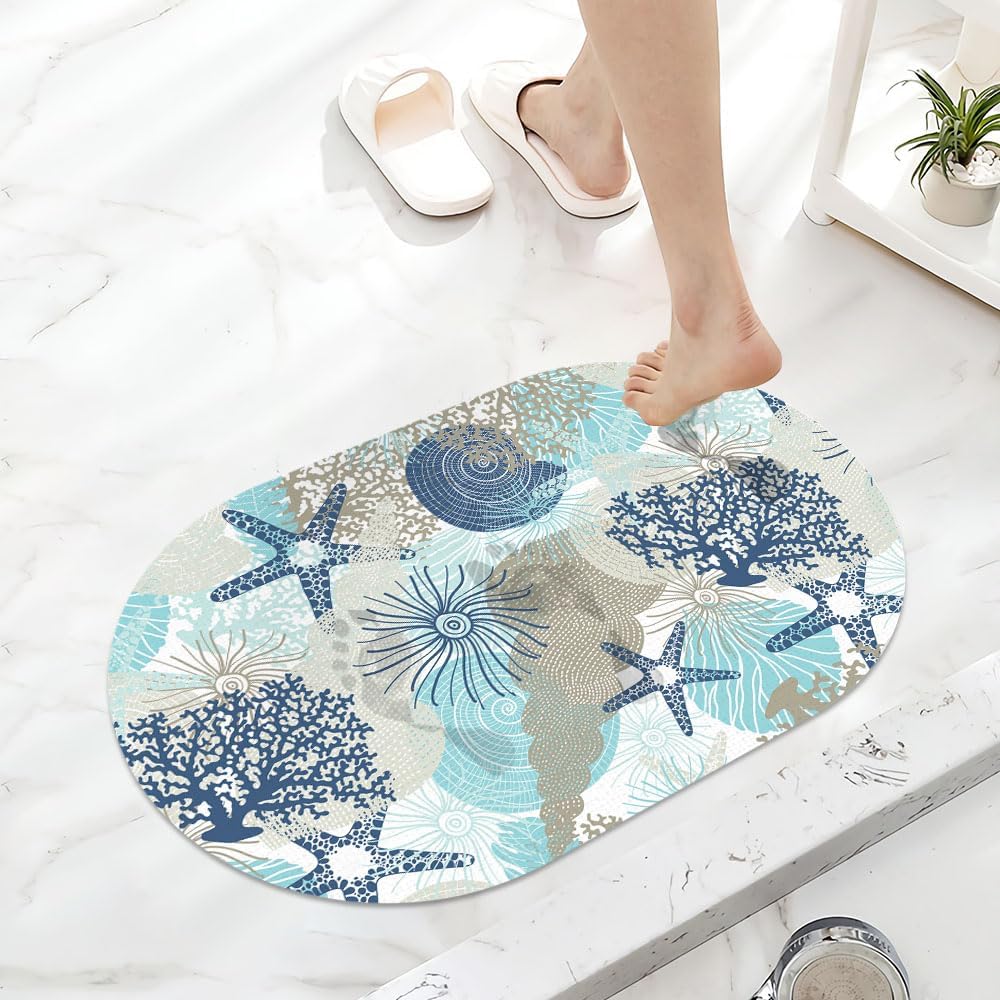 ZHUZHISHAN Quick Drying Bathroom Mat with Non-Slip Rubber Bottom