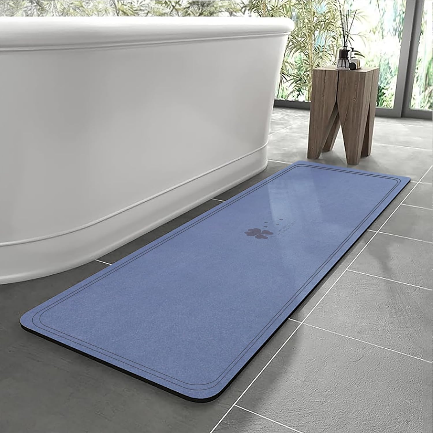 Hoolqxo Diatomaceous Earth Bath Mat - Non Slip Quick Dry
