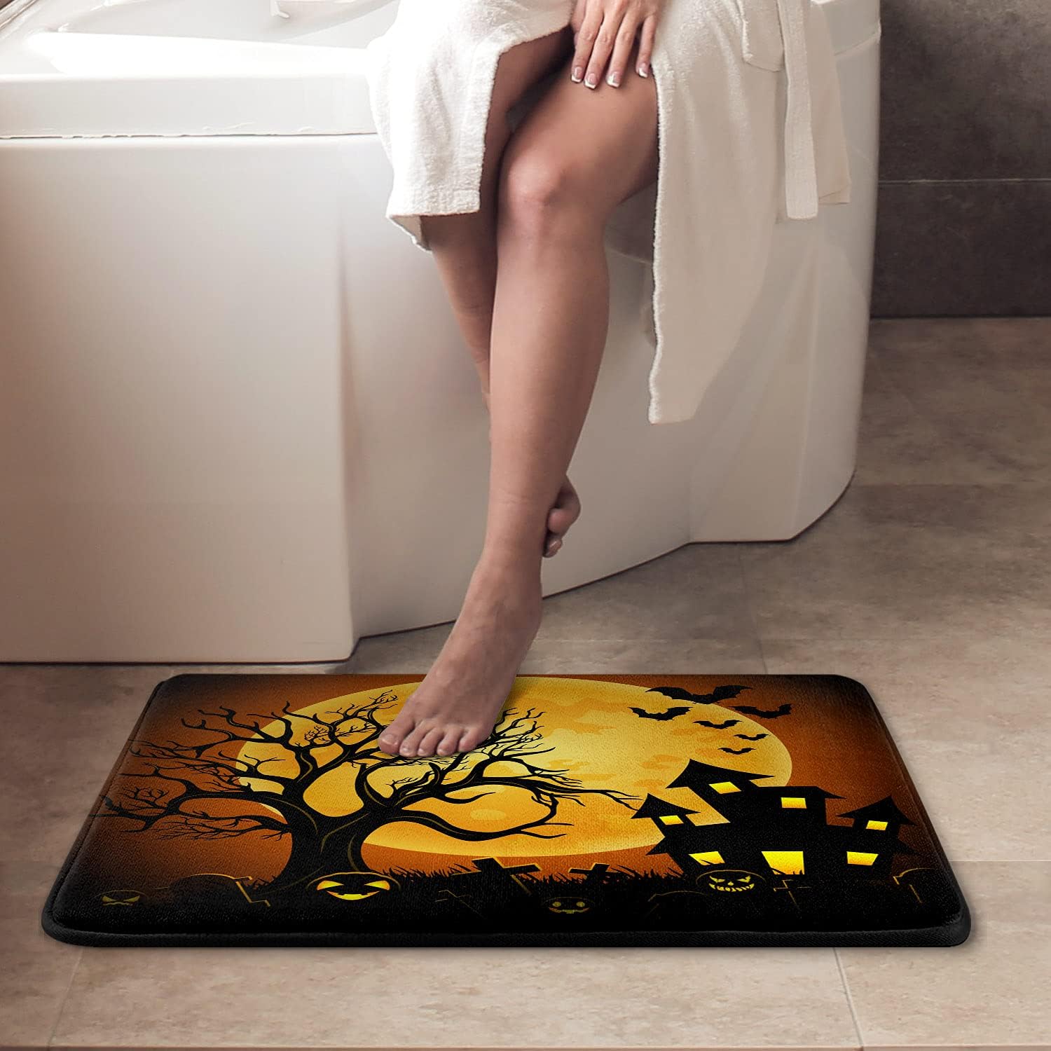 Britimes Halloween Bath Mat 18x30 Inches Non-Slip