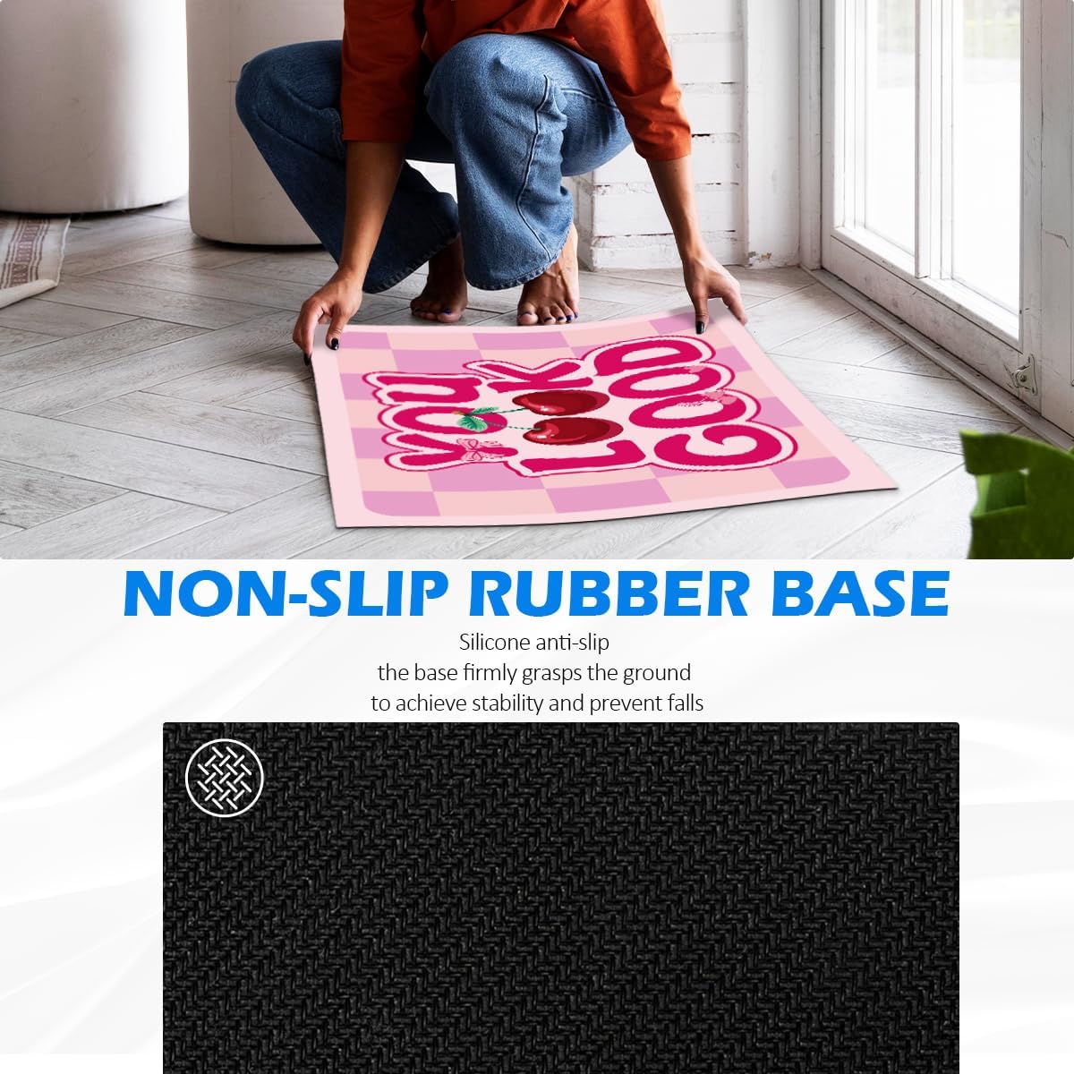 You Look Good Bath Mat - Ultra Thin Non Slip Cherry Pattern