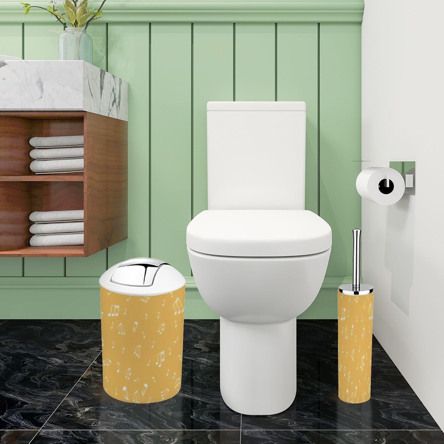 Boho Bathroom Accessory Set 6 Piece Modern 1