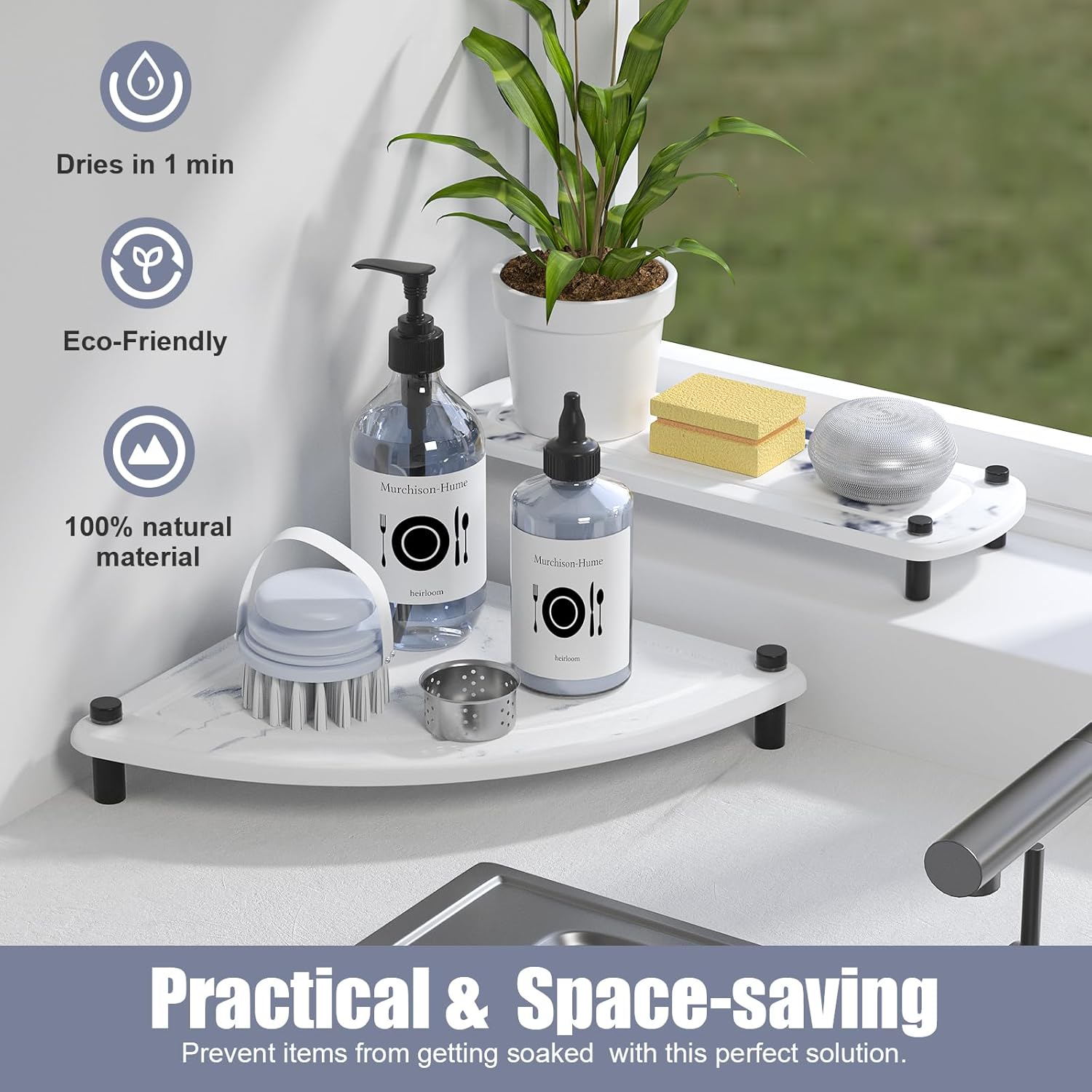 Slow Slog Sink Caddy - Instant Dry Countertop Organizer