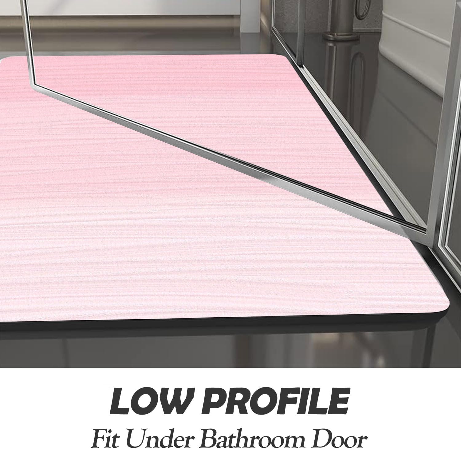 Ineffablex Cute Pink Gradient Bath Mat Quick Dry