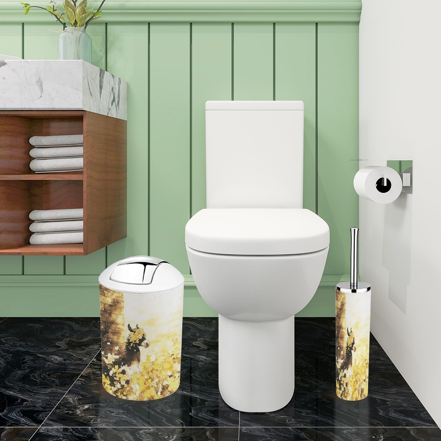 Boho Artistic Bathroom Accessory Set 6 Piece