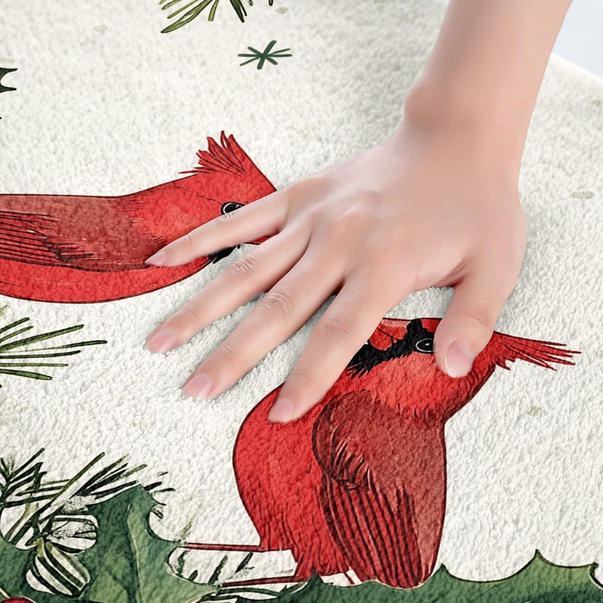 Feelyou Red Bird Bath Rug 20x32 for Shower