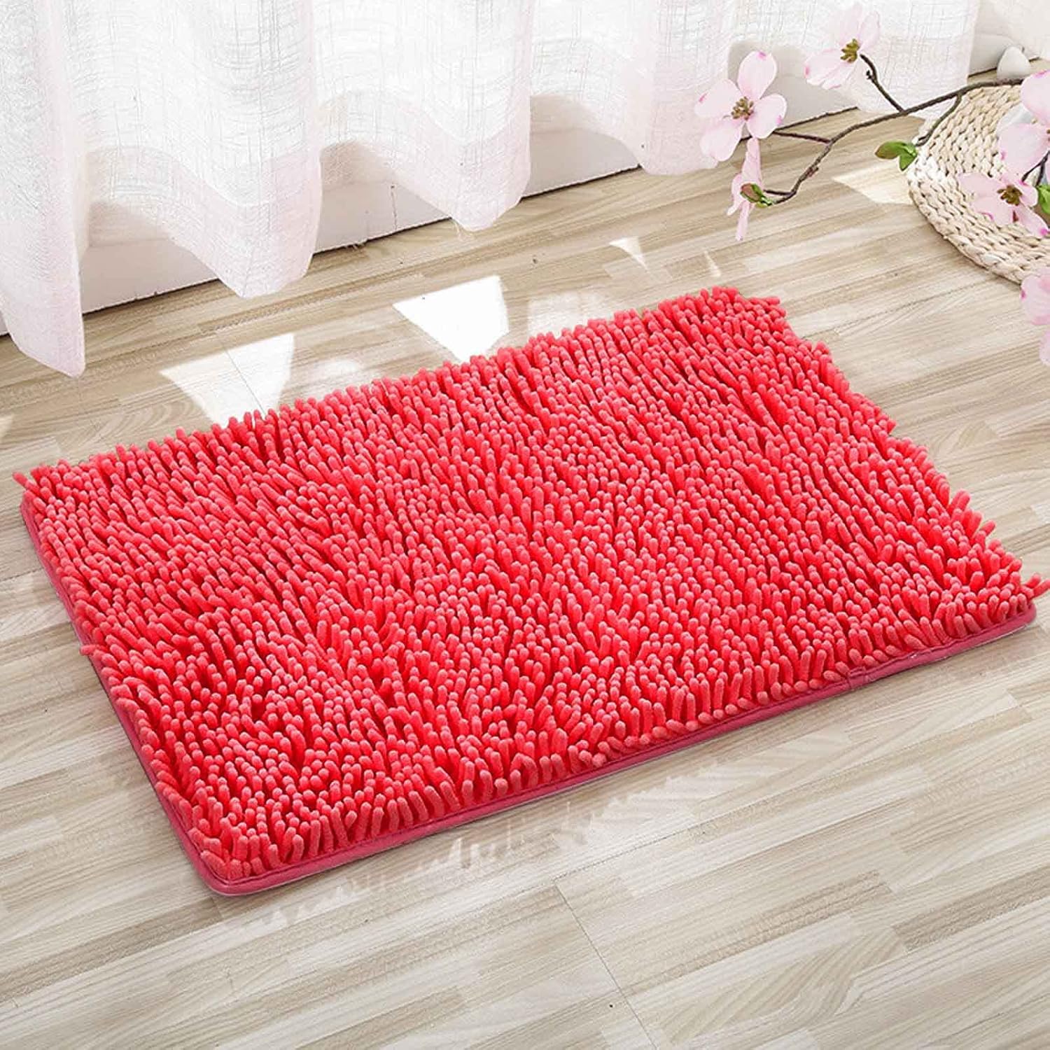 KELINFONG Black Non-Slip Microfiber Bath Mat