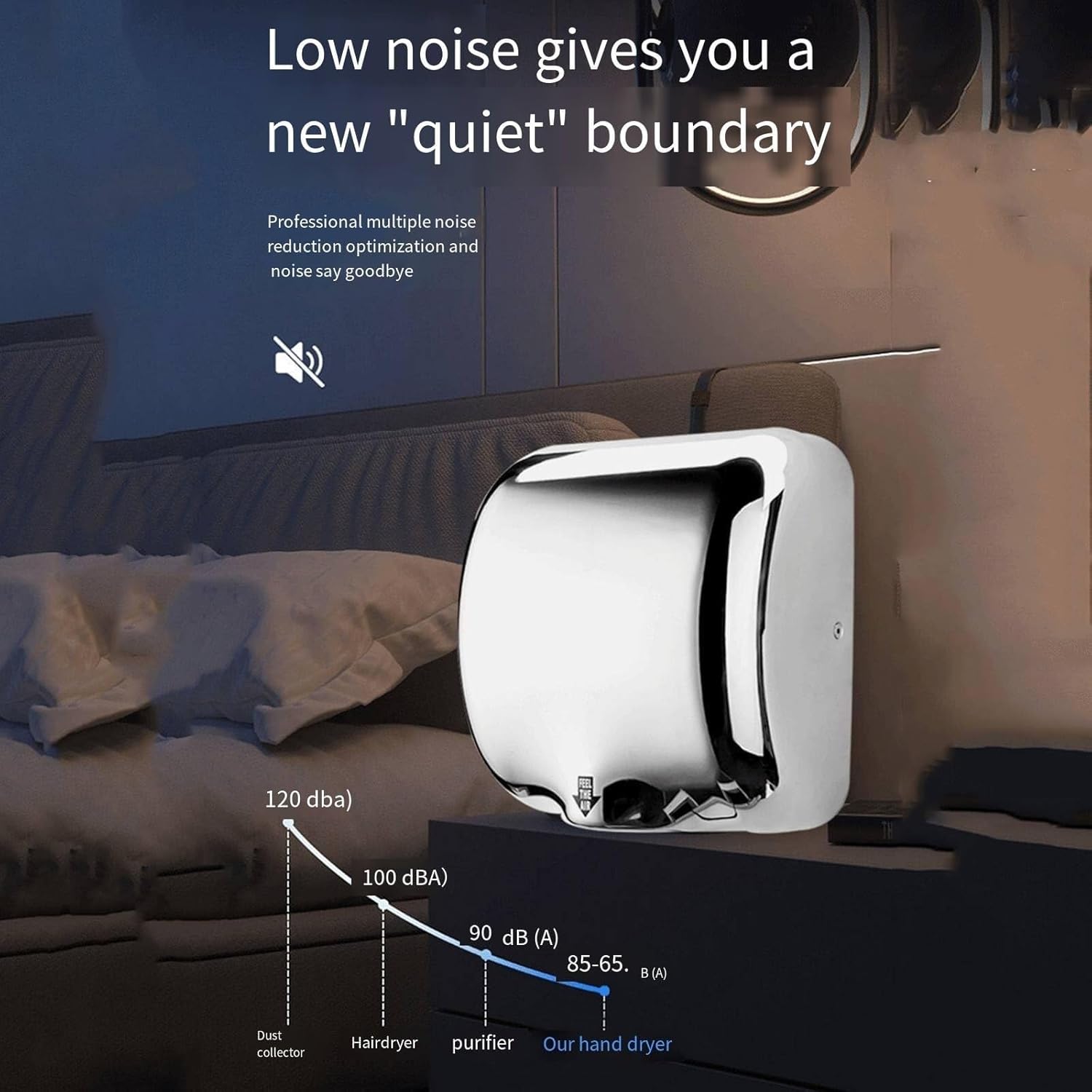 1200W Smart Touch-Free Hand Dryer for Kitchen and Bathroom