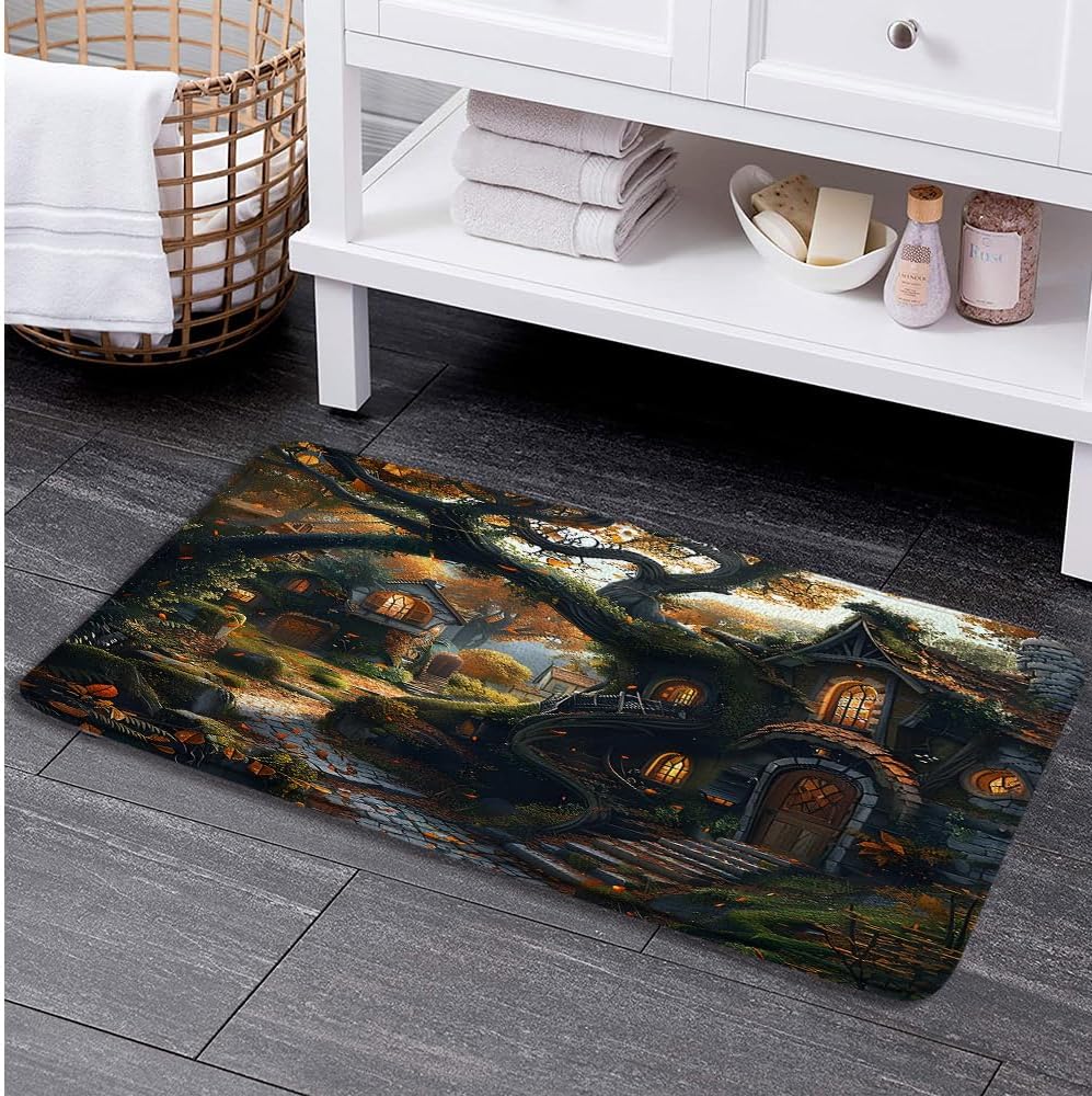 Fantasy Halloween Magic Forest Bath Mat 236 x 157 Inch