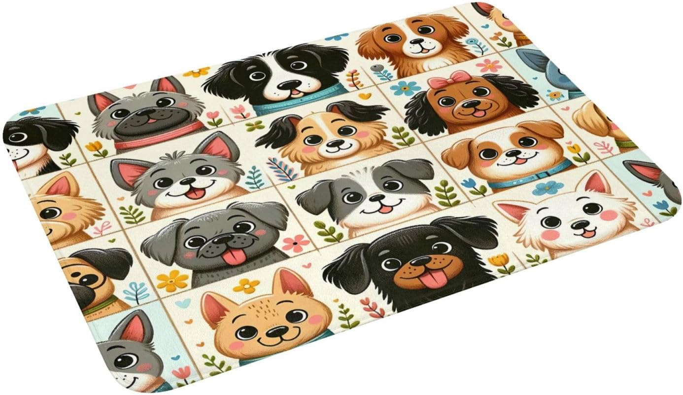 Cute Dog Bathroom Rug 24x16 inch Non-Slip