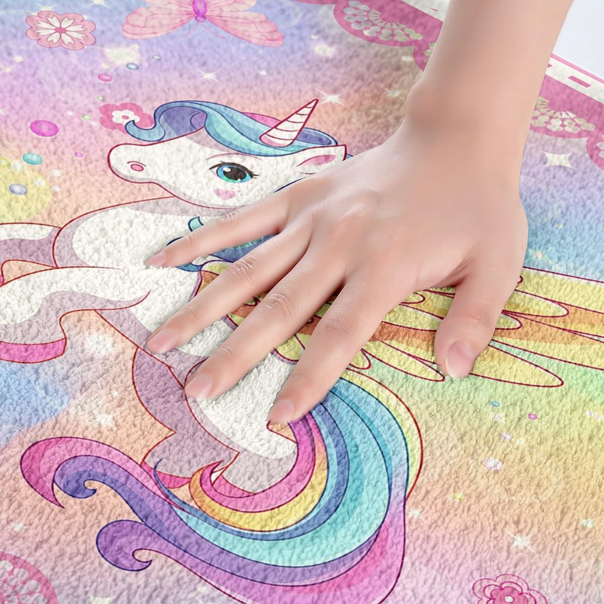 Feelyou Pretty Unicorn Soft Fleece Bath Rug 16x24 Inch