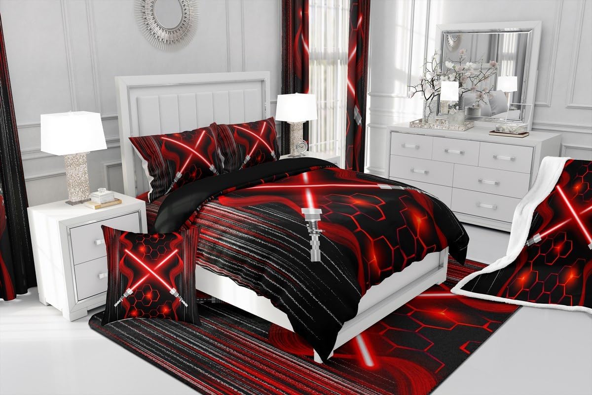 Feelyou Red and Black Geometry Bath Rug 16x24 Inch
