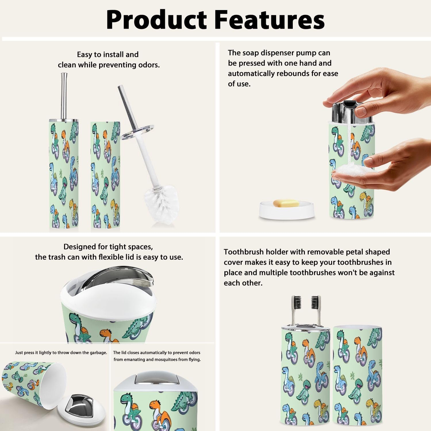 Boho Style Bathroom Accessories Set 6 Piece